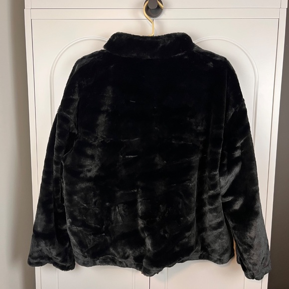 A New Day XXL Black Faux Fur Half-Zip Pullover - Picture 5 of 10